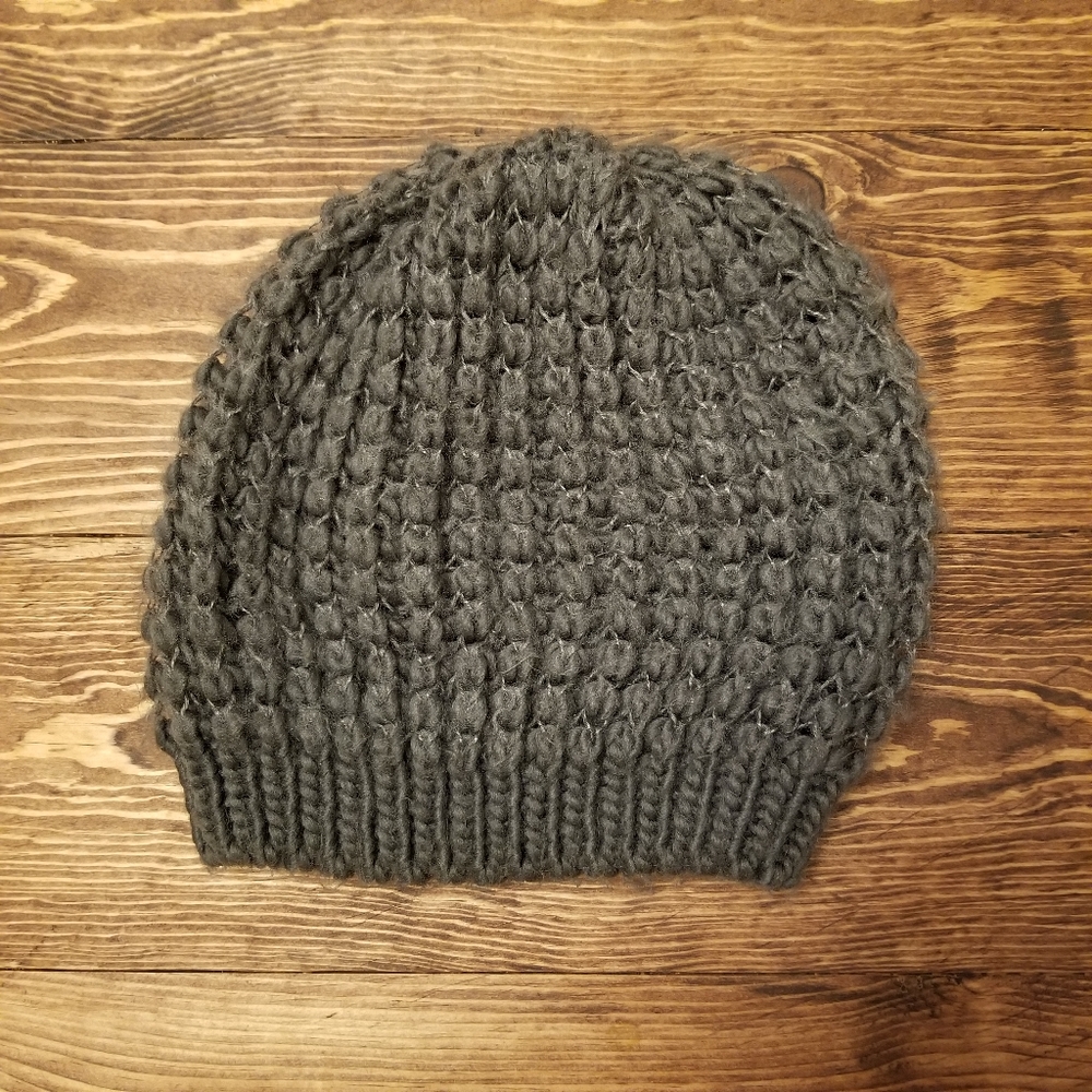 Gray Fuzzy Beanie